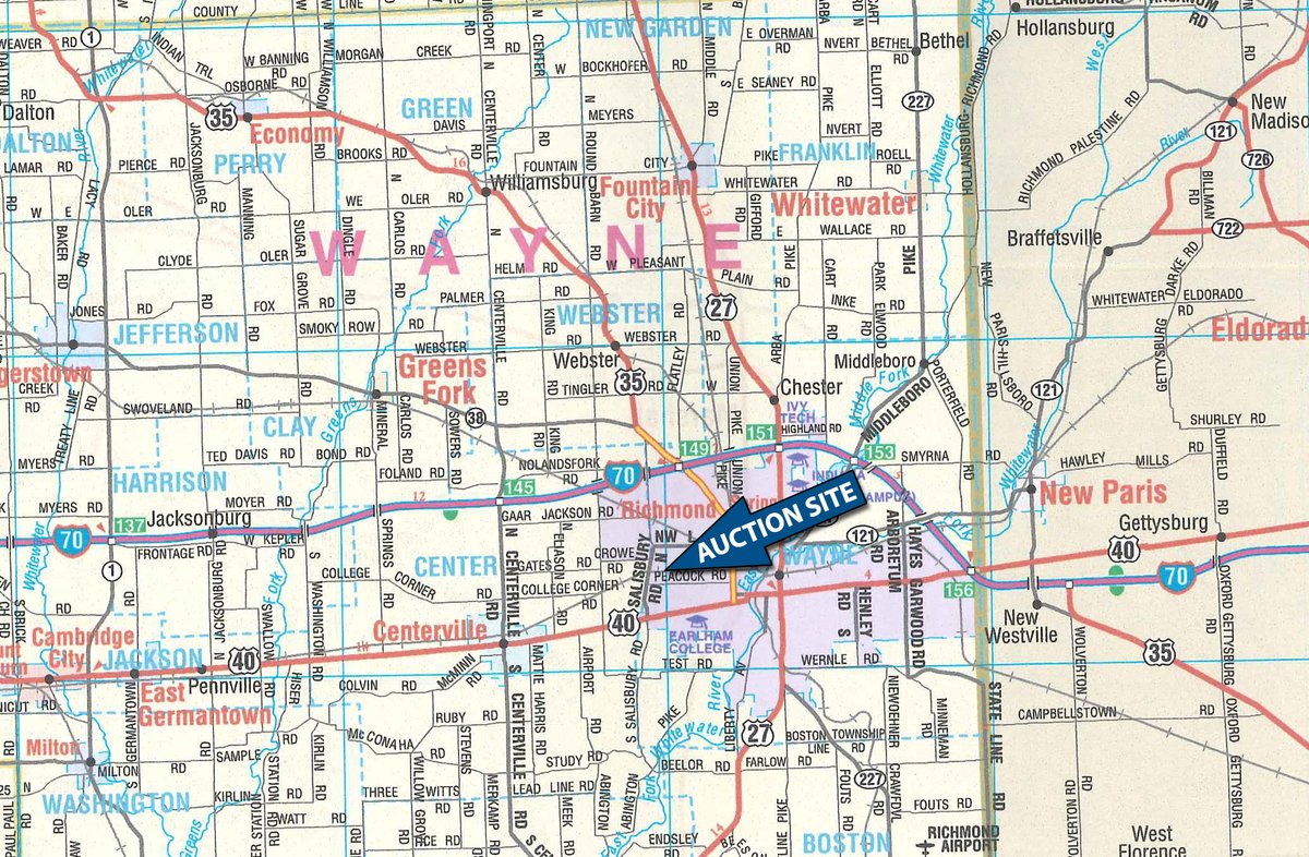 Area map - FARM EQUIPMENT AUCTION IN WAYNE COUNTY, INDIANA
